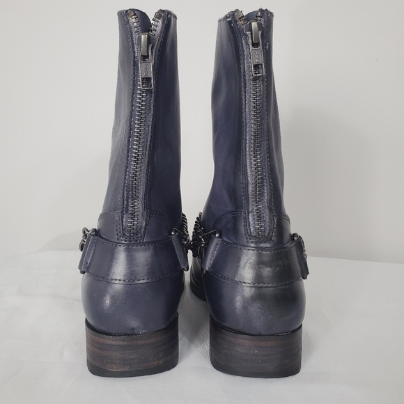 VINTAGE FOUNDRY CO ZOEY CHAIN LEATHER BIKER BOOT - Picture 9 of 12